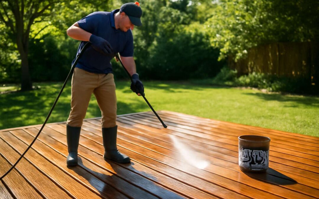 Transform Your Outdoor Space with pressure washing and staining a deck for a stunning finish