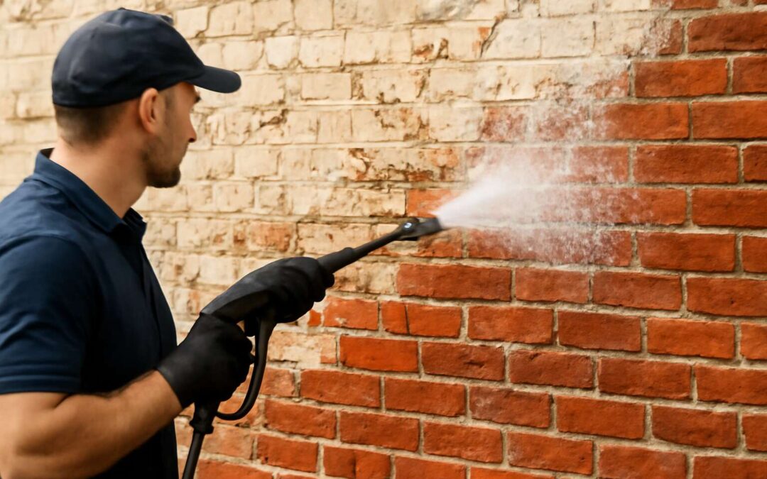 will pressure washing remove paint from brick